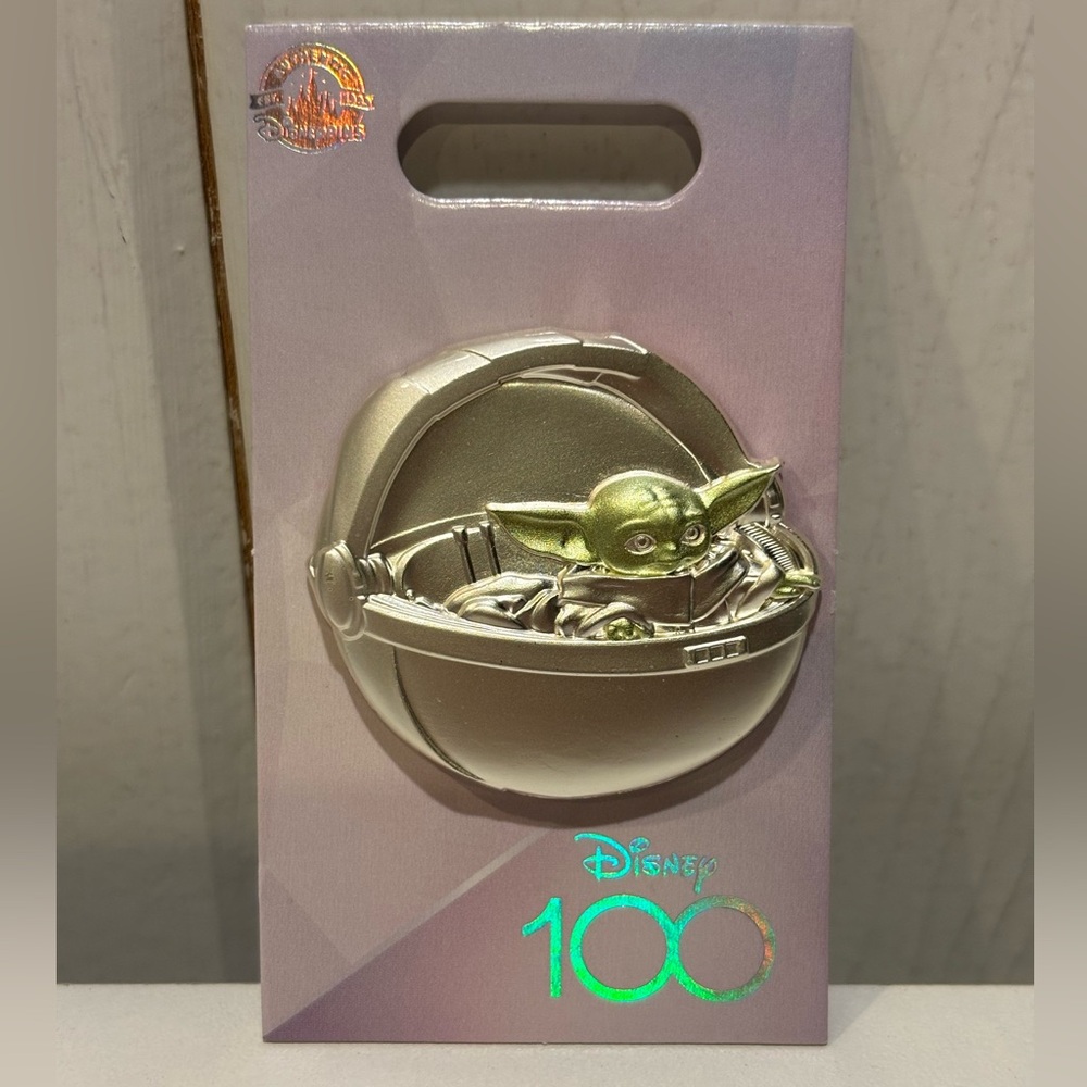 Authentic Disney Parks STARS WARS Grogo Pin Special Edition Disney 100 -Silver